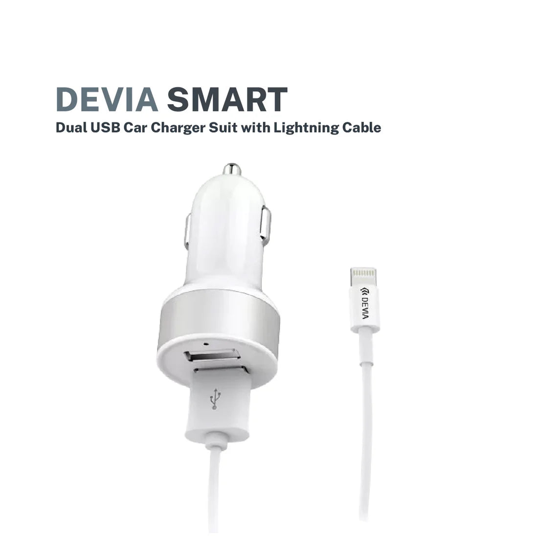 Devia Smart Series Dual USB Car Charger (lightning)