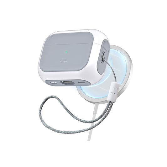 غطاء ESR أوربت هايبرد مع هالو لوك لأيربودز برو 2022 - أبيض | ESR Orbit Hybrid Case with HaloLock for AirPods Pro 2022 - White
