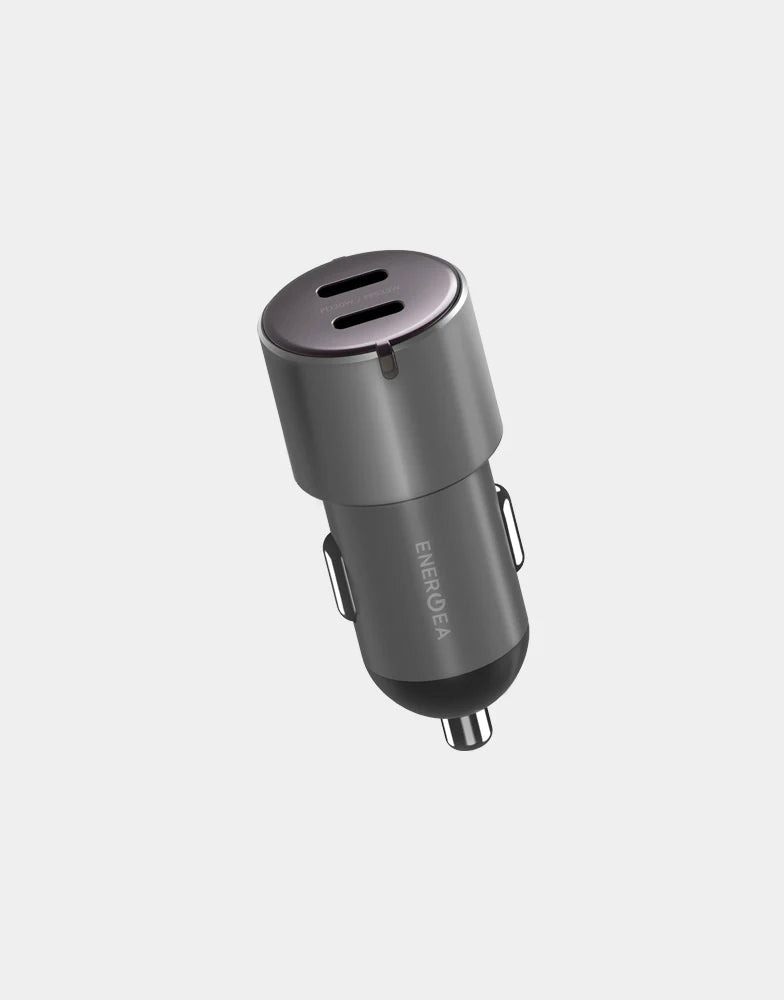 ENERGEA ALUDRIVE D60, PD30W/PPS33W 
DUO USB-C ALUMINIUM CAR CHARGER - GUNMETAL