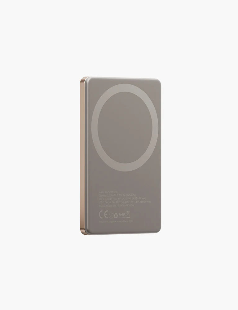 ENERGEA ALUPAC AIR,  5000MAH ULTRA LIGHT ALUMINIUM MAGSAFE COMPATIBLE POWER BANK - NATURAL
