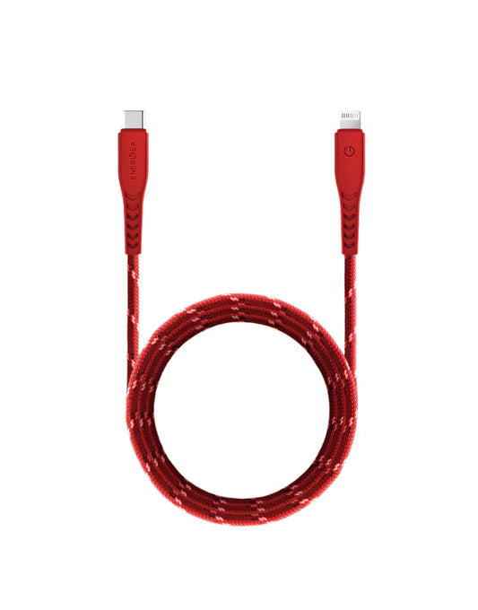ENERGEA NYLOFLEX CABLE, USB-C TO LIGHTNING C94 MFI 1.5M – RED