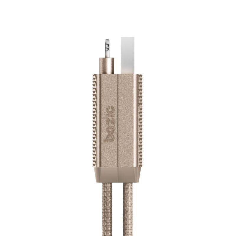 BAZIC GOCHARGE ALUCABLE, 4 IN 1 ALUMINIUM CHARGING CABLE WITH USB A/C INPUT AND USB C/LIGHTNING OUTPUT. PD FAST CHARGE 1M - BLACK