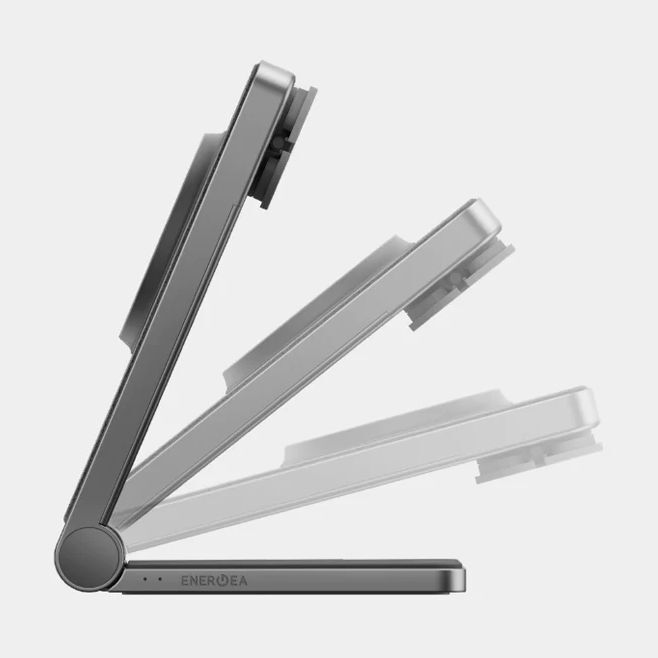 ENERGEA MAGTRIO, 3IN1 FOLDABLE MAGNETIC FAST WIRELESS CHARGER - GUNMETAL