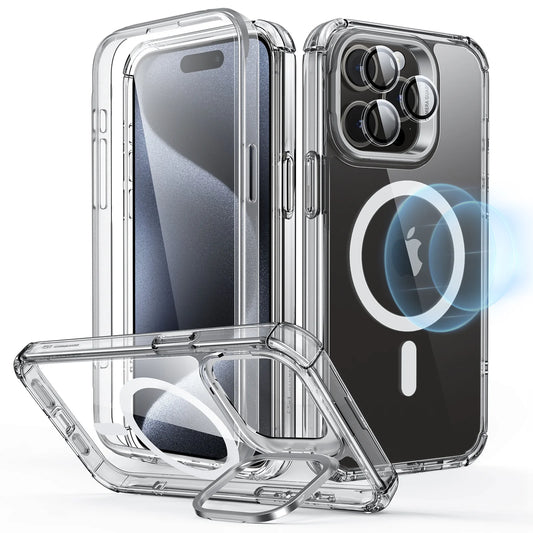 غطاء ESR إير أرمور (هالو لوك)، متوافق مع iPhone 15 Pro Max - شفاف | ESR Air Armor Clear Case (HaloLock), Compatible with iPhone 15 Pro Max, Clear