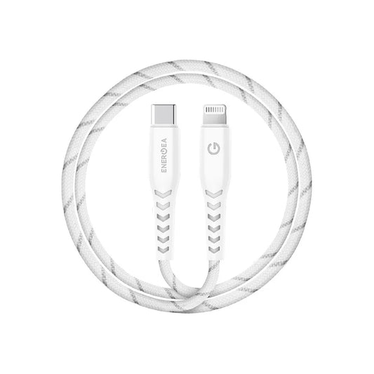 ENERGEA NYLOFLEX CABLE, CHARGE AND SYNC TOUGH LIGHTNING C89 MFI 1.5M – WHITE