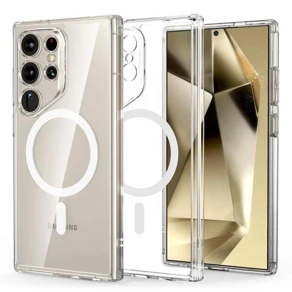 غطاء ESR كلاسيك هايبرد (هالو لوك) متوافق مع جالكسي S24 ألترا - شفاف وأسود | ESR Classic Hybrid Case (HaloLock), Compatible with Galaxy S24 Ultra - Clear Black