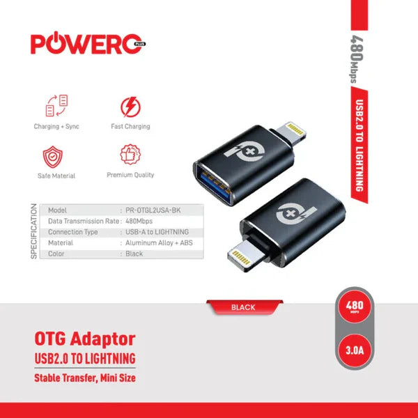 POWERO+ OTG ADAPTER USB-A TO LIGHTNING