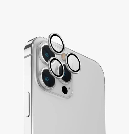 UNIQ OPTIX IPHONE PRO (2023) 6.7 ALUMINIUM CAMERA LENS PROTECTOR - STERLING (SILVER) - يونيك أوبتكس آيفون برو (2023) 6.7 حماية عدسة الكاميرا بألومنيوم - ستيرلينج (فضي)