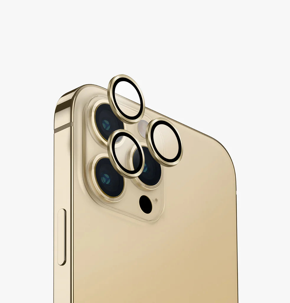 UNIQ OPTIX IPHONE 14 PRO / 14 PRO MAX (2022) CAMERA LENS PROTECTOR - CHAMPAGNE (GOLD) - يونيك أوبتكس آيفون 14 برو / 14 برو ماكس (2022) حماية عدسة الكاميرا - شامبانيا (ذهبي)