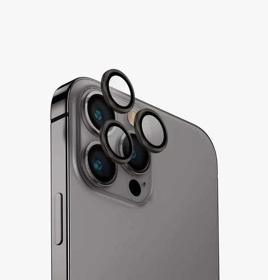 UNIQ OPTIX IPHONE PRO (2023) 6.1 ALUMINIUM CAMERA LENS PROTECTOR - STEEL GREY (GREY) - يونيك أوبتكس آيفون برو (2023) 6.1 حماية عدسة الكاميرا بألومنيوم - رمادي فولاذي (رمادي)