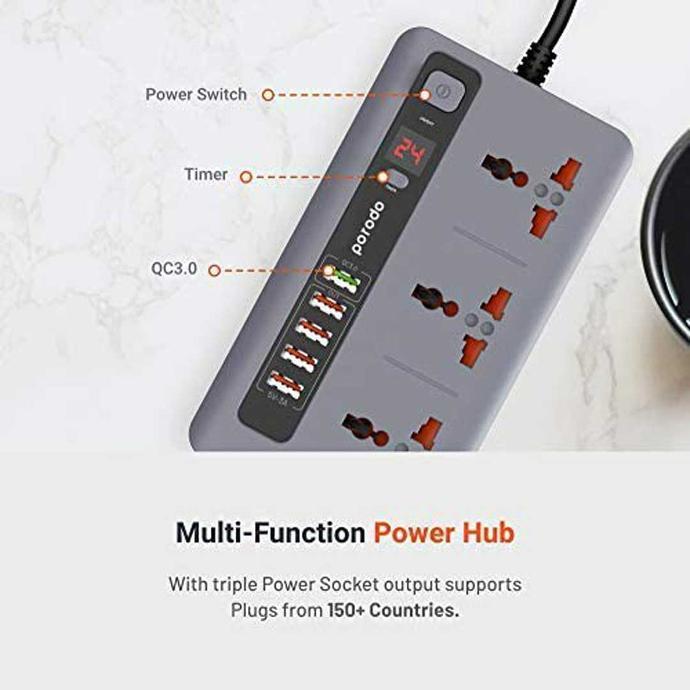 PORODO POWER SOCKET&USB HUB