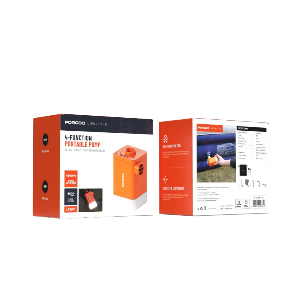 Porodo Lifestyle 4-Function Portable Pump 4800mAh Battery