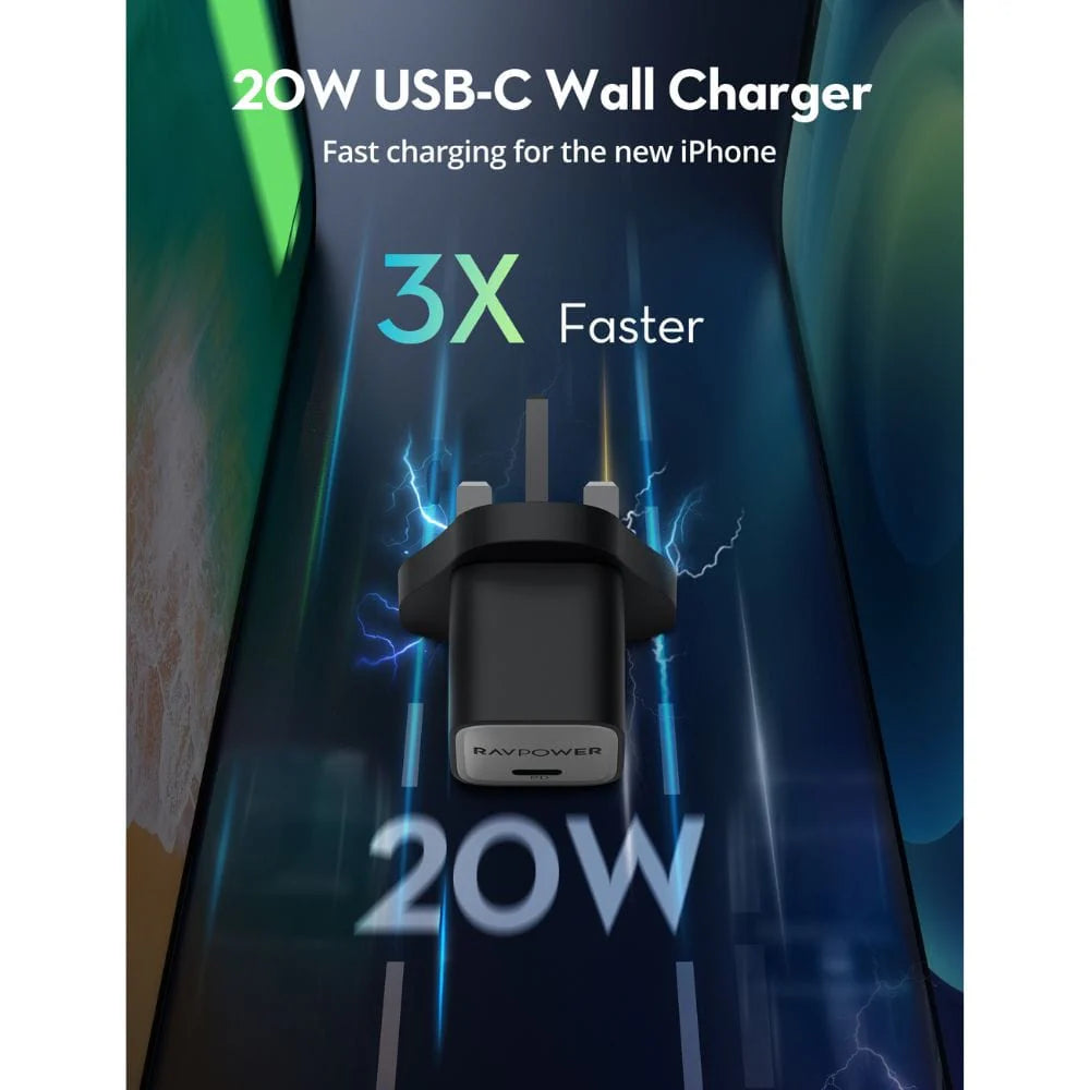 RAVPower 20W GaN Tech PD USB-C Wall Charger