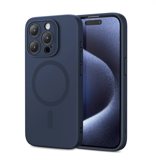 غطاء ESR إير أرمور (هالو لوك)، متوافق مع iPhone 15 Pro - أزرق داكن | ESR Air Armor Clear Case (HaloLock), Compatible with iPhone 15 Pro, Clear Dark Blue