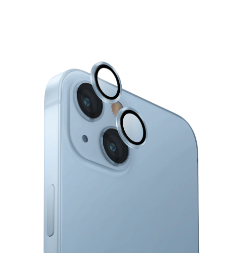 UNIQ OPTIX IPHONE (2023) 6.1 / 6.7 ALUMINIUM CAMERA LENS PROTECTOR - MIST BLUE (BLUE) - يونيك أوبتكس آيفون (2023) 6.1 / 6.7 حماية عدسة الكاميرا بألومنيوم - أزرق ضبابي (أزرق)