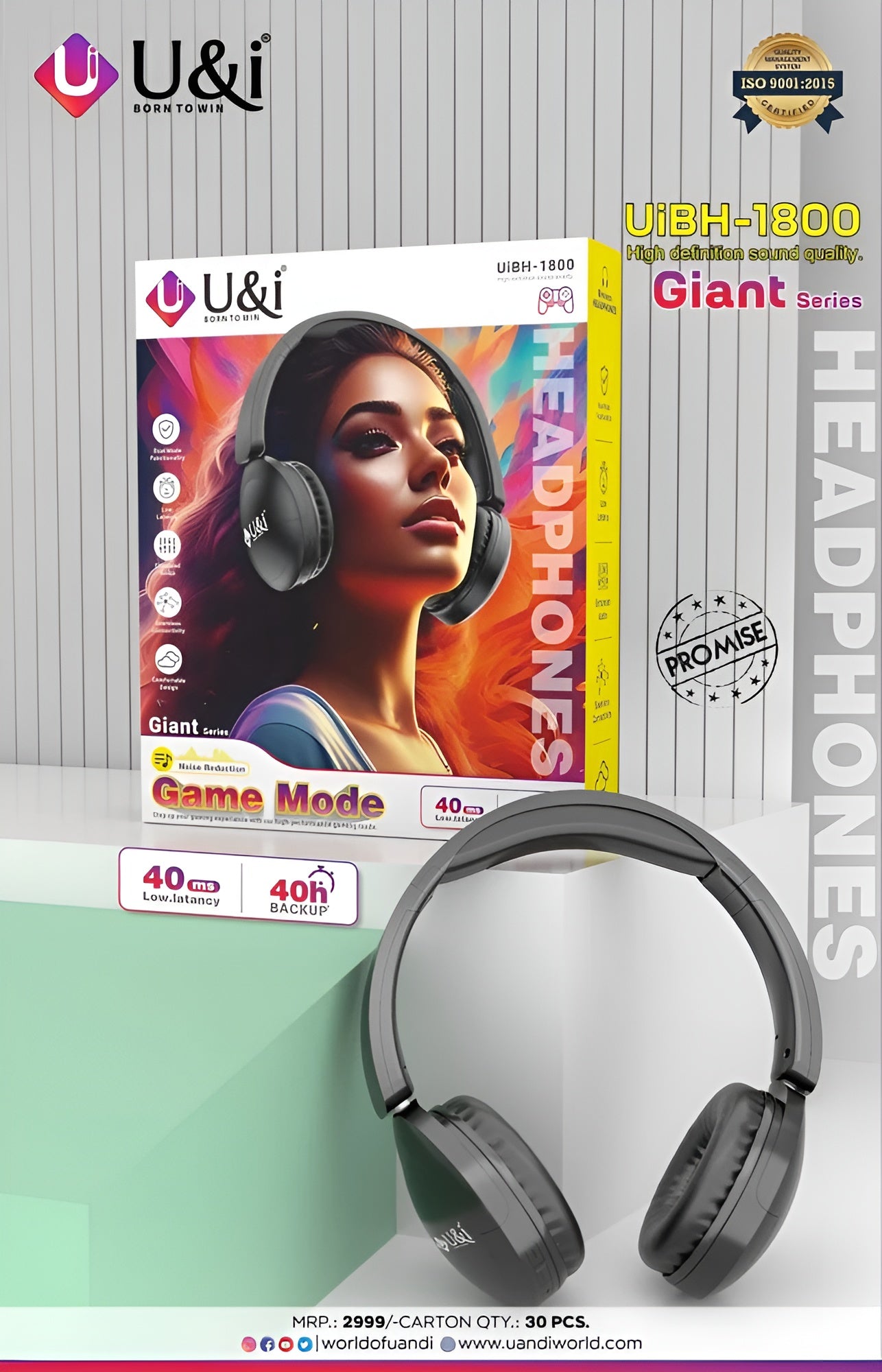 GIANT SERIES UIBH1800 Headphones with Amazing Audio Performance