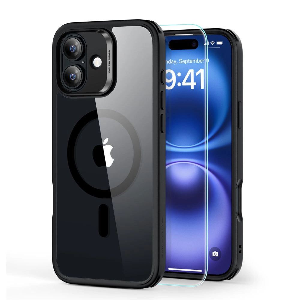 غطاء ESR كلاسيك هايبرد - إطار أسود وظهر شفاف غامق لهاتف iPhone 12 Pro Max | ESR Classic Hybrid - Black bumper+Trans Black back case for iPhone 12 Pro Max