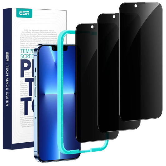 واقي شاشة ESR خصوصية زجاجي متوافق مع iPhone 14 Plus / 13 Pro Max - عبوتان | ESR Tempered-Glass Privacy Screen Protector, Compatible with iPhone 14 Plus / 13 Pro Max - 2 Pack