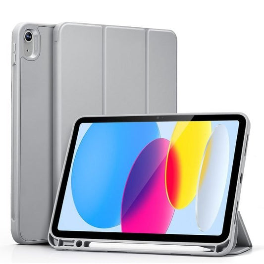 غطاء ESR ريبوند مع حامل قلم متوافق مع iPad الجيل العاشر - رمادي | ESR Rebound Pencil Case, Compatible with iPad 10th Gen - Grey