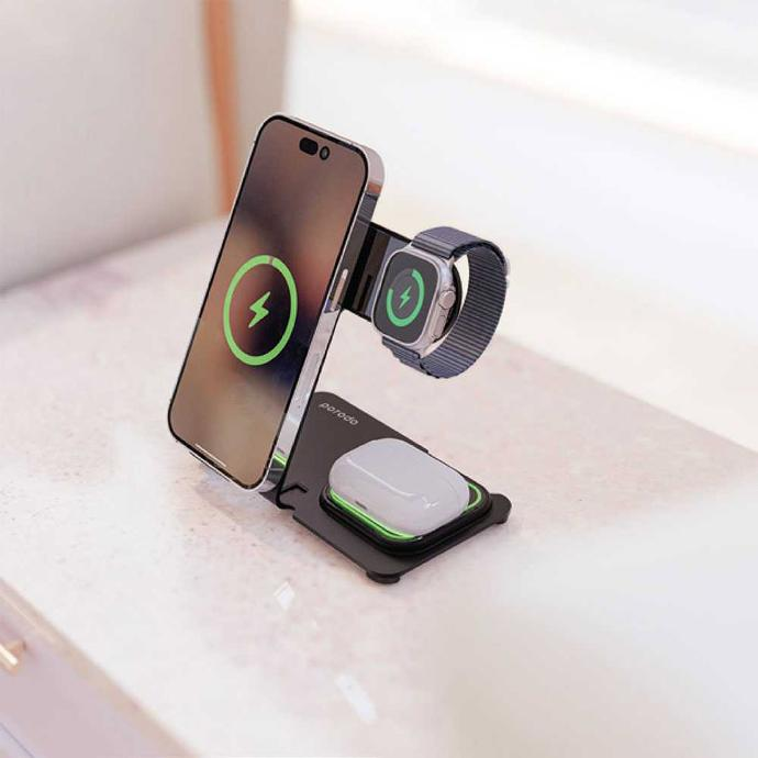 Porodo 3 in 1 Dual Coil Wireless Charging Dock