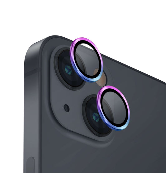 UNIQ OPTIX IPHONE 14 / 14 PLUS (2022) CAMERA LENS PROTECTOR - IRIDESCENT (IRIDESCENT) - يونيك أوبتكس آيفون 14 / 14 بلس (2022) حماية عدسة الكاميرا - قزحي الألوان (لمَّاع)